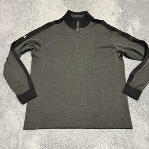 Nike Golf Pullover Mens XL Black Gray Dri-FIT 1/4 Zip Long Sleeve 578673